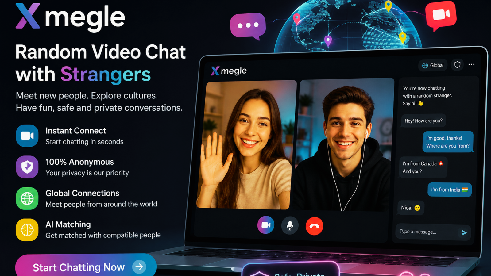 Xmegle random video chat platform connecting users with strangers worldwide