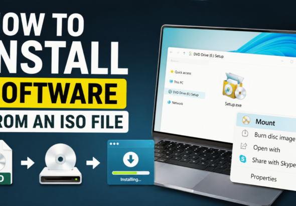 How to install software from an ISO file on Windows