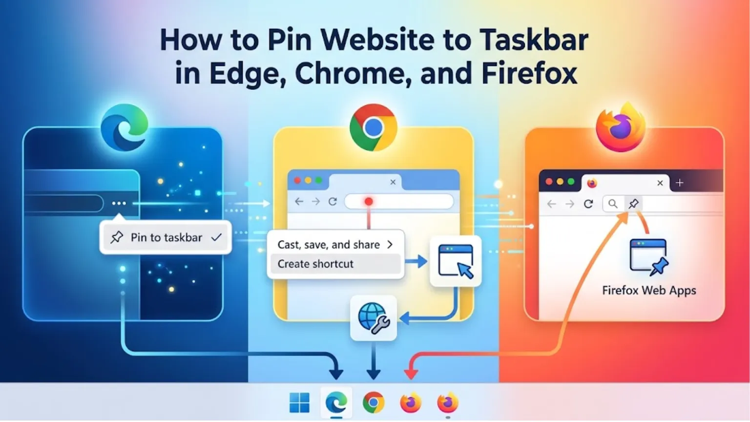 how to pin website to taskbar